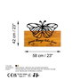 Wallity Butterfly 5 Escultura de pared en madera nogal y metal negro